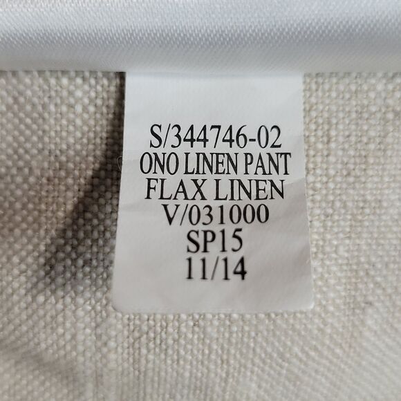 Old Navy Trouser Pants 100% Linen Womens L Beige 4 Pockets Straight Leg 36x33 - Picture 9 of 11